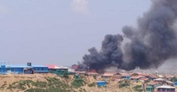 কক্সবাজারের উখিয়ায় রোহিঙ্গা ক্যাম্পে আগুন