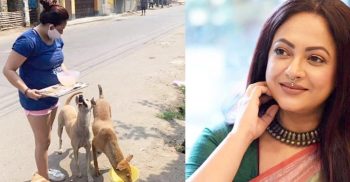 হাফপ্যান্ট পরে কুকুরকে খাবার দেয়ায় শ্রীলেখার নামে পুলিশে অভিযোগ