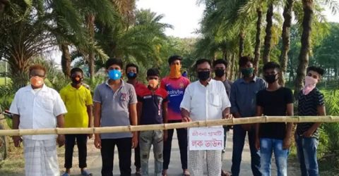 চুয়াডাঙ্গা কুতুবপুর ইউনিয়নের যুবলীগের সিনিয়র সভাপতি মিলনের নেতৃত্বে জীবনা গ্রাম লকডাউন