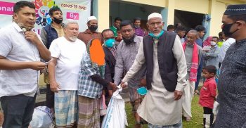 মৌলভীবাজারে শতাধিক পরিবারে ত্রান বিতরন
