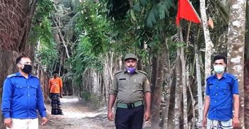 অবশেষে মোরেলগঞ্জে ৪শ’বাড়িতে আবারো লাল পতাকা