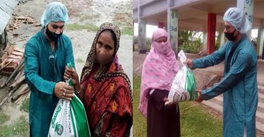 বাড়ি বাড়ি গিয়ে খাদ্য সামগ্রী পৌঁছে দিয়েছেন যুবলীগ নেতা সৈয়দ জাকির