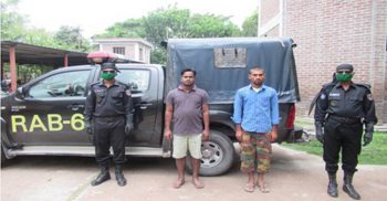 র‌্যাব-৬’র সফল অভিযানে ঝিনাইদহে ৩০০ বোতল ফেন্সিডিলসহ রাজবাড়ীর ২জন মাদক ব্যবসায়ী গ্রেফতার