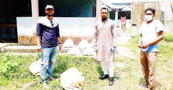 আদর্শ সামাজিক সংস্থা নবীগঞ্জ এর ২য় বারের মত ১৫০ পরিবারের মধ্যে ত্রান বিতরণ
