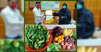 পার্বতীপুরে করোনা যোদ্ধা পেল ফল-সবজি আর টাকা