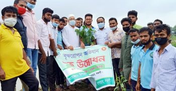 সাপাহারে বৃক্ষরোপন অভিযানের শুভ উদ্বোধন