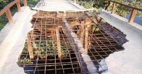 বরগুনার তালতলীতে সেতু নয় যেন মরন ফাঁদ