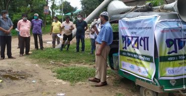 করোনা ভাইরাস মোকাবেলায় চা জনগোষ্ঠীর মধ্যে চা বাগানে প্রচারণা