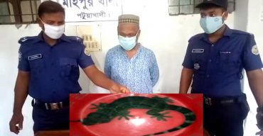 কুয়াকাটা থেকে বিরল প্রজাতির তক্ষকসহ পাচারকারী গ্রেফতার