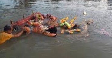 গলাচিপায় বিসর্জনে দেবী দূর্গার বিদায়, ফিরে গেলেন কৈলাসে