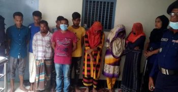 সাতক্ষীরা থানা পুলিশের হাতে তিন নারীসহ ৯ প্রতারক চক্রের সদস্য গ্রেপ্তার