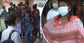 নড়াইলে ৪ কিলোমিটার হেঁটে ডিসির দরজায় ২৫ শিশু
