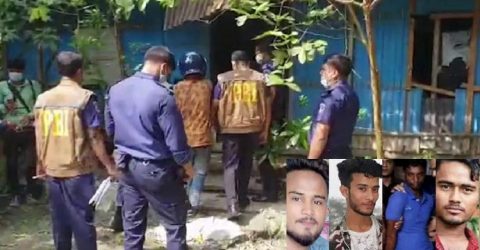 নোয়াখালীতে গৃহবধূ নির্যাতন: তিন আসামিকে নিয়ে নির্যাতিতার বাড়ি পরিদর্শন