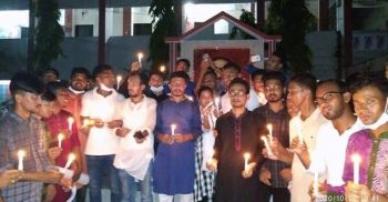 মোমবাতির আলোক প্রজ্জ্বলন করে দশমিনায় মৌন মিছিল