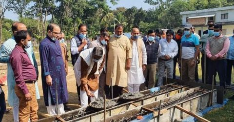 মৌলভীবাজার উপজেলা কমপ্লেক্স ভবন নির্মাণ কাজের ভিত্তিপ্রস্তর স্থাপন