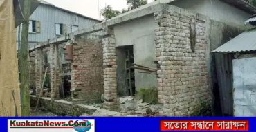 বরগুনার আমতলীতে চাঁদা না দেওয়ায় ঘর নির্মাণ কাজ বন্ধ!