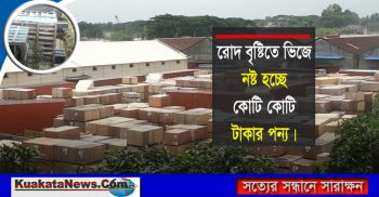 বেনাপোল বন্দরে রোদ বৃষ্টিতে ভিজে নষ্ট হচ্ছে কোটি কোটি টাকার পণ্য:ক্ষতির মুখে আমদানিকারকরা