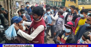 বাহাদুরপুর ইউপি নির্বাচনের সম্ভাব্য প্রার্থী ছাত্রলীগ নেতা এনামুল হক মুকুলের গনসংযোগ এবং মাস্ক বিতরন