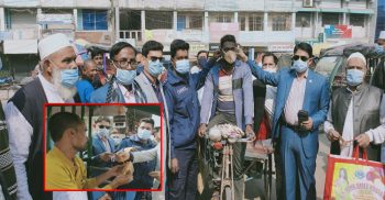 বেনাপোলের সমাজসেবক রমজান আলী’র উদ্যোগে দিনভর মাস্ক বিতরণ