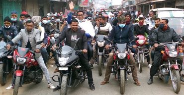 রাণীনগরে ইউপি চেয়ারম্যান পদে মনোনয়ন প্রত্যাশীর মোটর শোভা যাত্রা