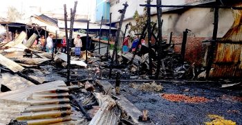 দশমিনায় দশটি দোকান আগুনে পুড়ে আর্ধকোটি টাকার ক্ষয়ক্ষতি