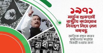 বঙ্গবন্ধুর শান্তিপূর্ণ আন্দো’লন চালিয়ে যাওয়ার আহ্বান