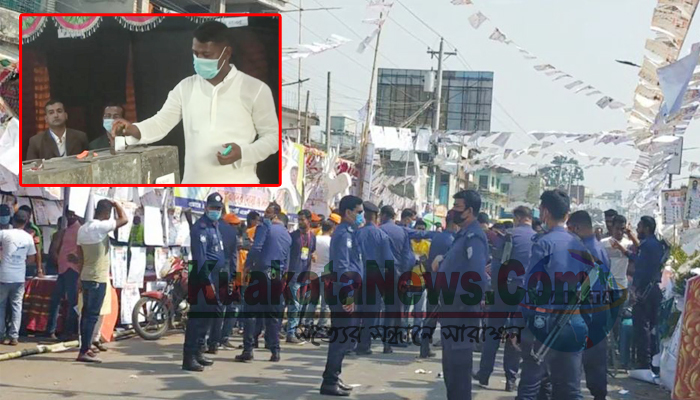 নিশ্ছিদ্র নিরাপত্তার মধ্য দিয়ে চলছে বেনাপোলে ভোট গ্রহন