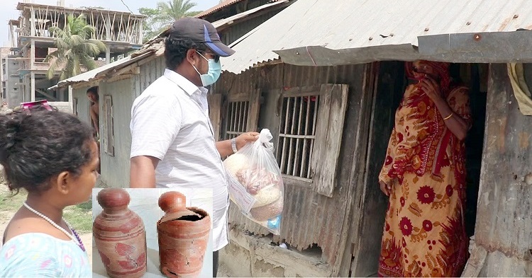 মাটির ব্যাংকের জমানো টাকায় হতদরিদ্রদের ইফতার