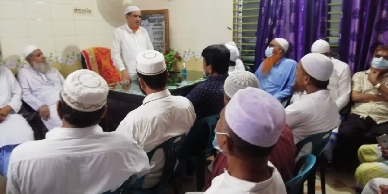 পাগলা শাহীবাজার কবরস্থানে লাশ দাফনে বাধা’ মুসলিমপাড়া ৫টি মসজিদ কমিটির প্রতিবাদ সমাবেশ