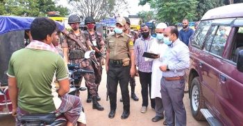 সাপাহারে বিধি-নিষেধের পঞ্চম দিনে অভিযান অব্যাহত