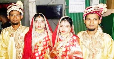 টাঙ্গাইলে যমজ বোনের সঙ্গে যমজ ভাইয়ের বিয়ে