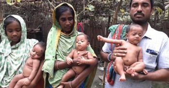 দরিদ্র পরিবারে জন্ম নেওয়া ৩ জমজ সন্তানকে নিয়ে অসহায় পিতা-মাতা!