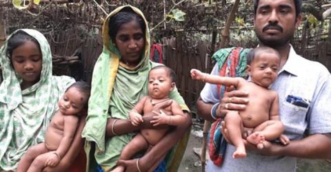 দরিদ্র পরিবারে জন্ম নেওয়া ৩ জমজ সন্তানকে নিয়ে অসহায় পিতা-মাতা!