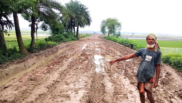 পিচঢালা রাস্তায় এখন হাবড় কাঁদা