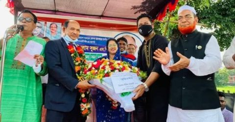 ফেনীতে রেলপথ মন্ত্রীকে সংবর্ধনা