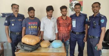 বিশেষ অভিযানে চান্দিনায় ৫ কেজি গাঁজাসহ আটক ৩