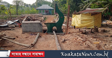 আমতলীতে বিনা নোটিশে ভেঙ্গে ফেলা হয়েছে স্ব-মিল, মুরগীর ফার্ম ও পানের বরজ