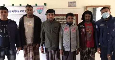 নবীগঞ্জের ৪ সাজাপ্রাপ্ত পলাতক আসামী গ্রেফতার