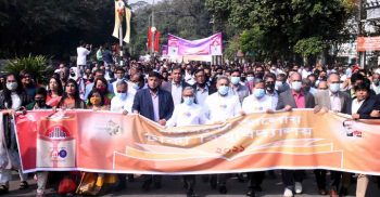 ঢাবিতে শতবর্ষপূর্তি উপলক্ষে বিজয় র‍্যালি