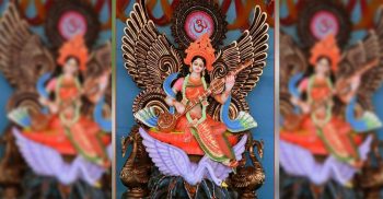 বিদ্যার দেবী সরস্বতী রাত পোহালেই সরস্বতী পূজা