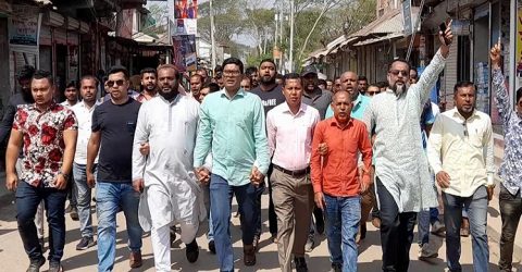 কলাপাড়ায় যুবলীগের বিক্ষোভ মিছিল ও প্রতিবাদ সমাবেশ
