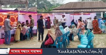 আগৈলঝাড়ায় স্বেচ্ছাসেবী সংগঠনের বিনামূল্যে চিকিৎসা সেবা প্রদান