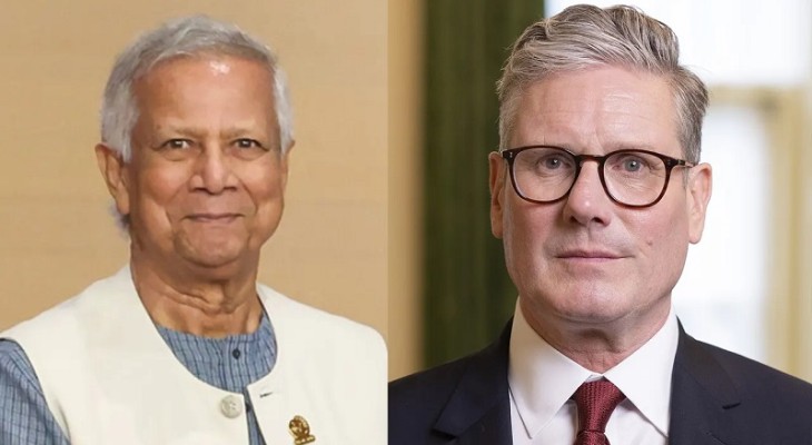ব্রিটিশ প্রধানমন্ত্রী কিয়ার স্টারমারকে বাংলাদেশে আমন্ত্রণ জানালেন প্রধান উপদেষ্টা