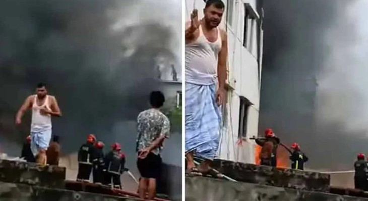 রাজধানীর বাড্ডায় ফার্নিচারের গোডাউনে আগুন